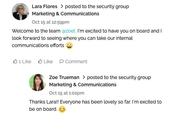 Elcom Social Post Marketing Team Example